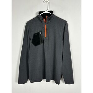 RLX‎ Ralph Lauren Grey Quarter Zip Pullover Performance Shirt Mens Sz Large Gray